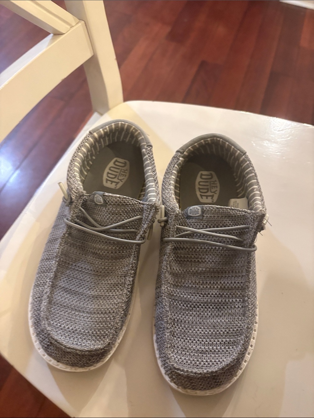 Hey Dude Kids Gray Knit Slip-On Sneakers